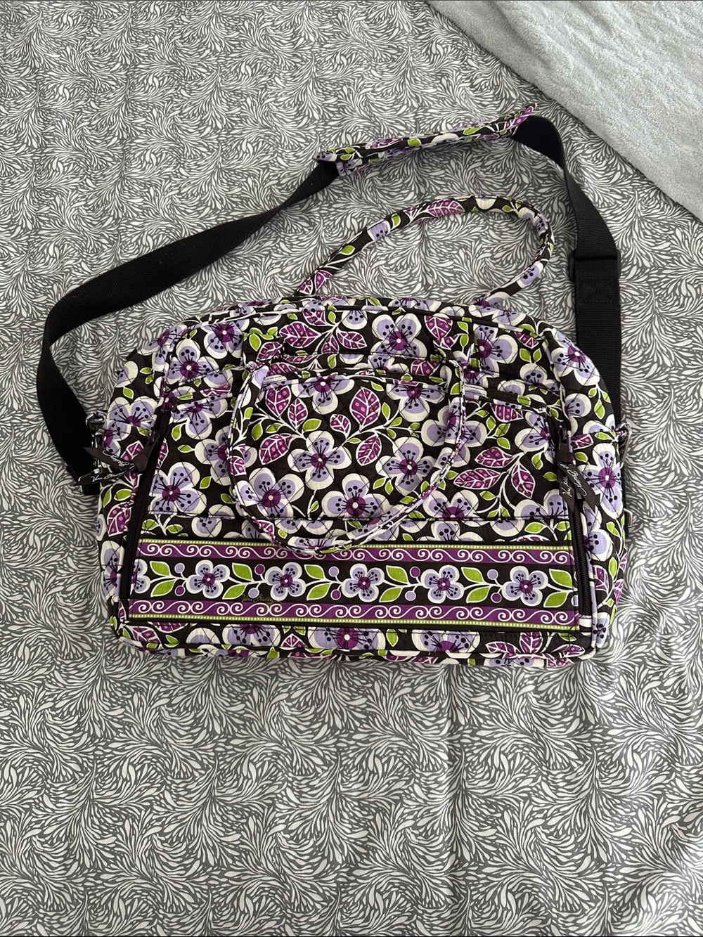 Vera Bradley Floral Quilted Laptop Bag in Purple